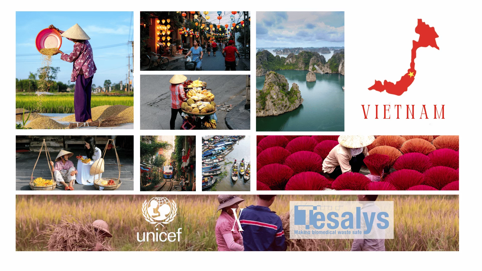Représentants de l’UNICEF et de Tesalys au Vietnam, illustrant leur collaboration pour améliorer la gestion des déchets médicaux.