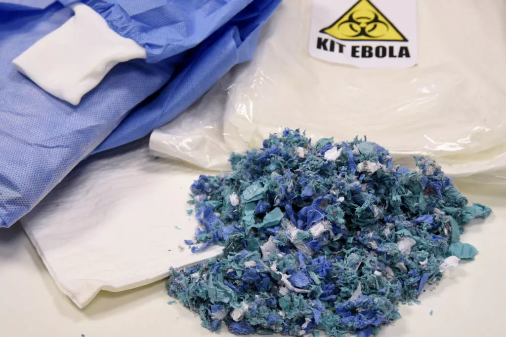 Broyage des déchets liés au virus Ebola